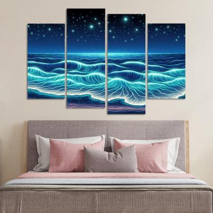 Glowing Waters Nighttime Enchantment Custom Paintings Frame