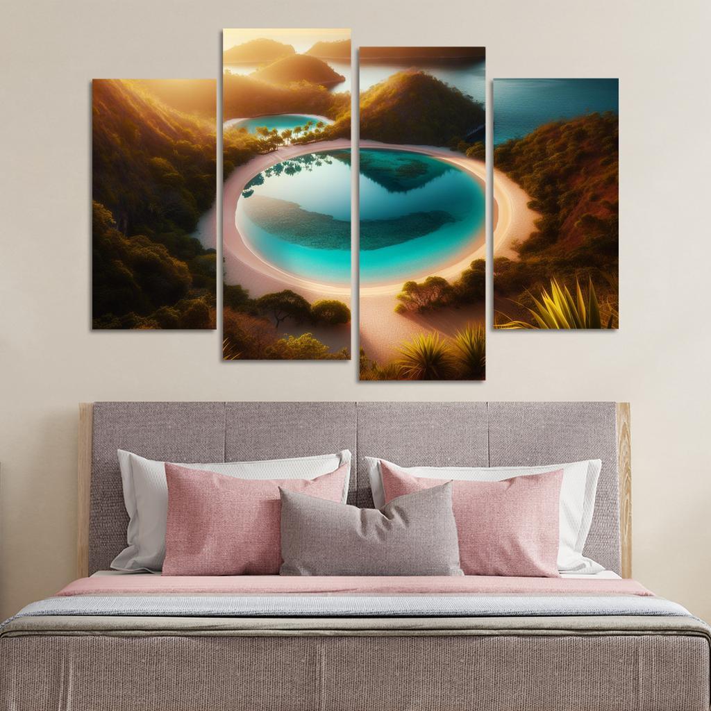 Lagoon Bliss Beach Premium Artwork Frames