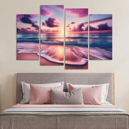 Sunrise Vista Coastal Meditation Spot Oil Paintings Frame