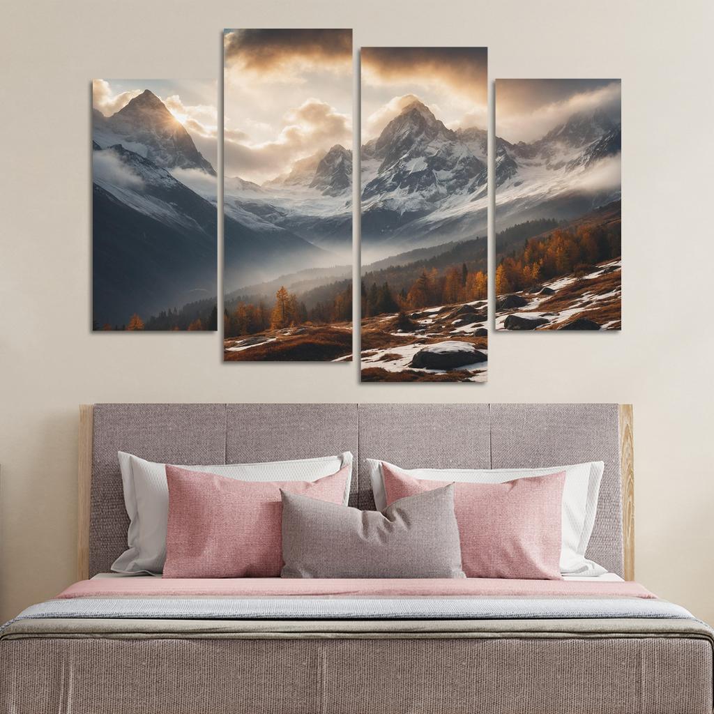 The Serene Echo Of Misty Mountains Oil Paintings Frame