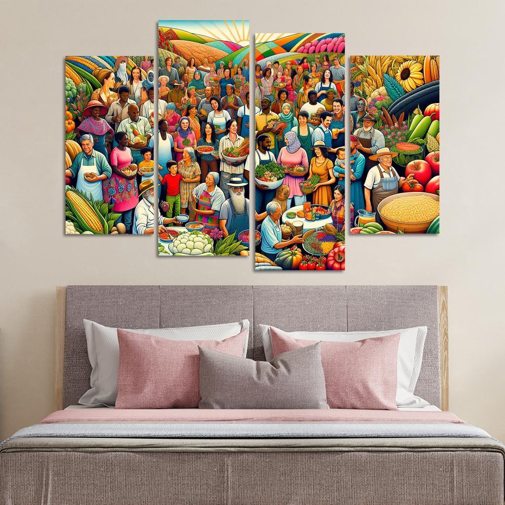 Food For Thought Advocacy For Food Security Multi-panel Paintings