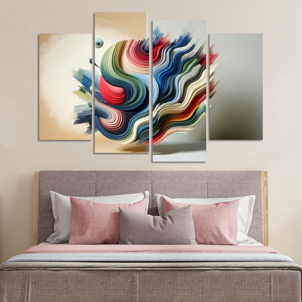 Luminous Acrylic Wall Art 4 Piece HD Canvas Wall Art-Original Frame