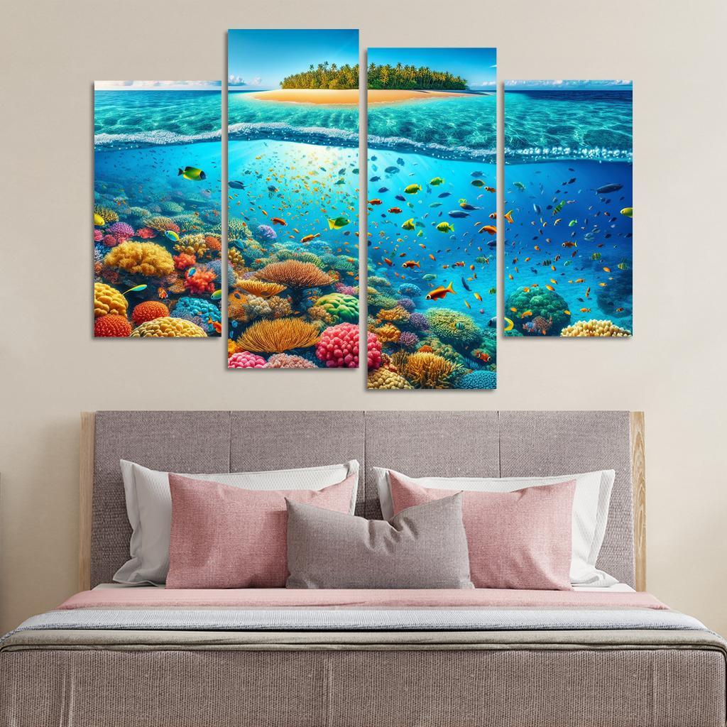 Coral Vista Underwater Wonderland Abstract Paintings Frame