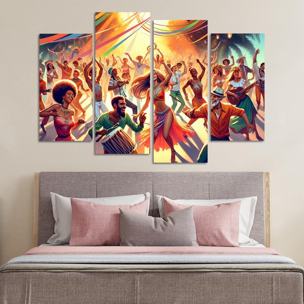 Samba De Roda The Circle Of Rhythm Modern Paintings Frame