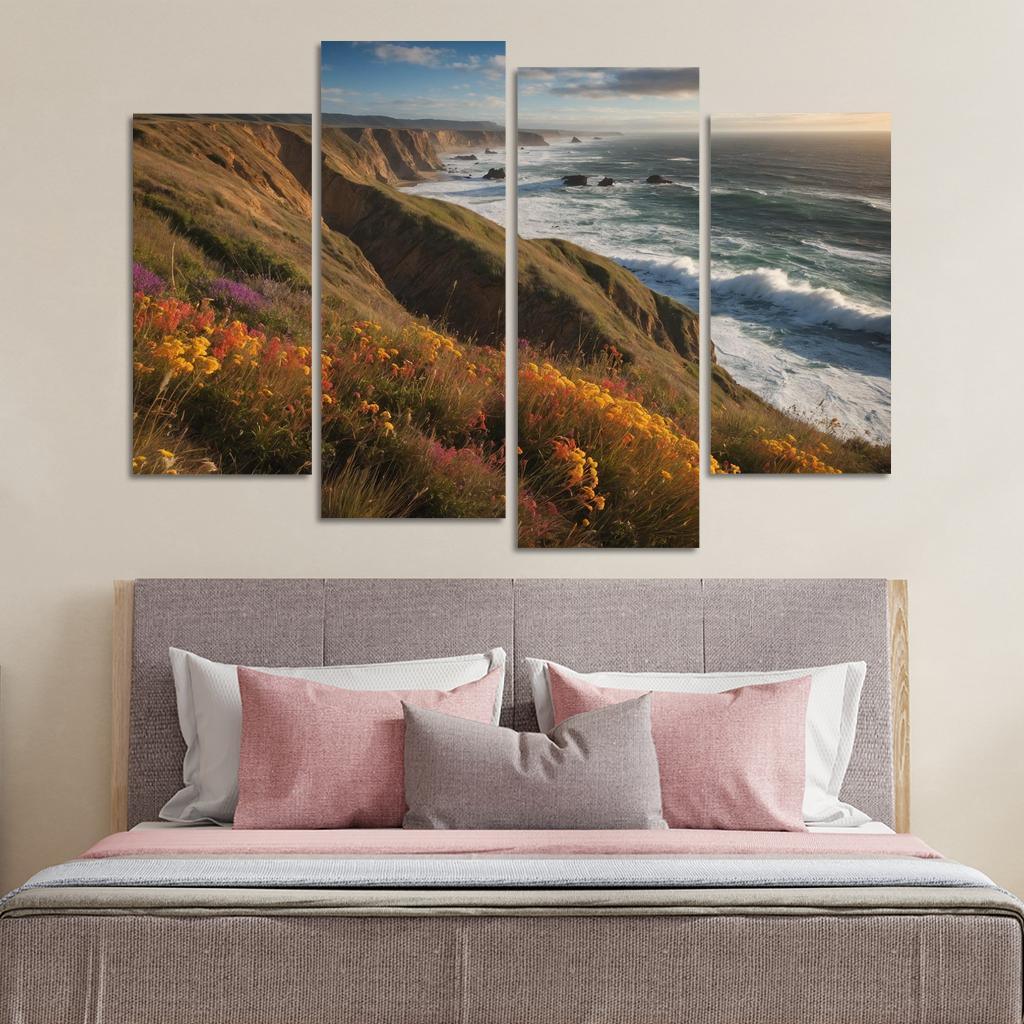 The Majestic Bluffs Of Ocean Edge Modern Paintings Frame