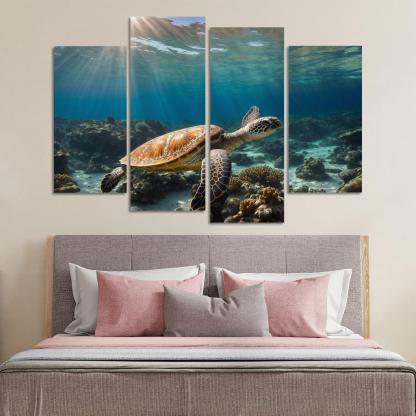 The Enigmatic Green Sea Turtle Ancient Traveler Of The Oceans Modern Paintings Frame