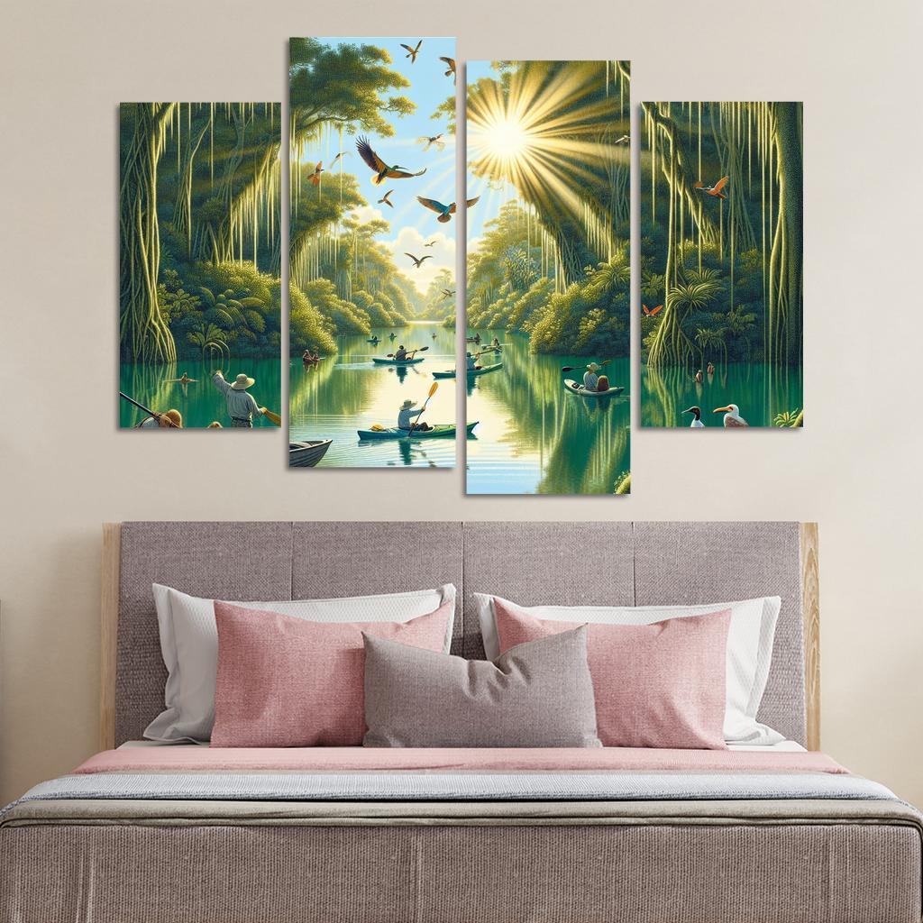 Mystic Waters Lagoon Adventure Abstract Paintings Frame