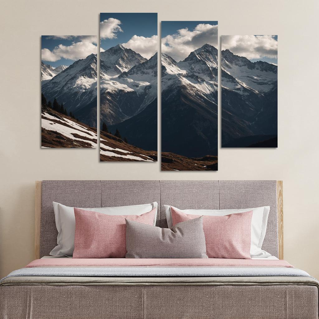 The Majestic Echo Of Rocky Mountains Oil Paintings Frame