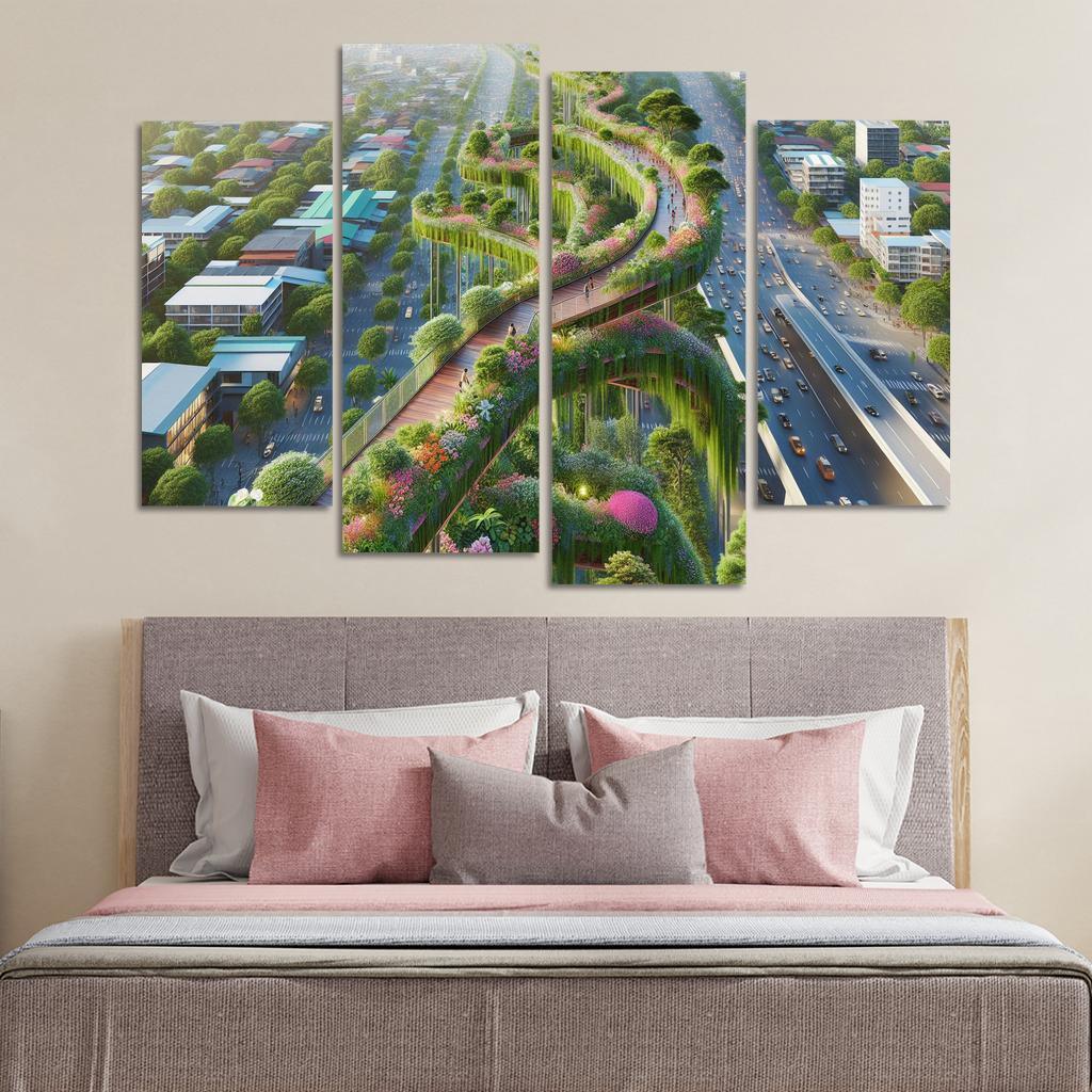 Elevated Green Walkways Custom Paintings Frame