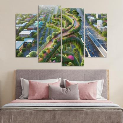 Elevated Green Walkways Custom Paintings Frame