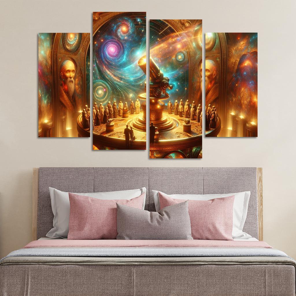 The Timeless Observatory 4 Piece HD Canvas Wall Art-Original Frame