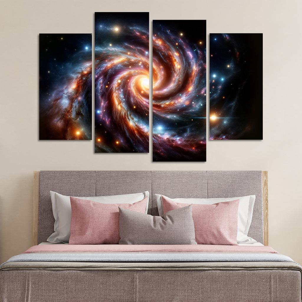 The Complex Structure Of Spiral Galaxies Abstract Paintings Frame