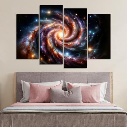 The Complex Structure Of Spiral Galaxies Abstract Paintings Frame