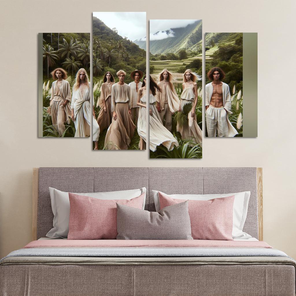 Natural Textures Embracing Imperfection 4 Piece HD Canvas Wall Art-Original Frame