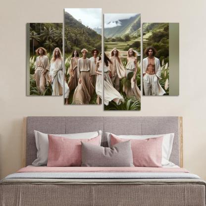 Natural Textures Embracing Imperfection 4 Piece HD Canvas Wall Art-Original Frame