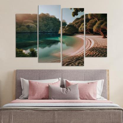 Lagoon Bliss Tranquil Waters For Reflection Abstract Paintings Frame