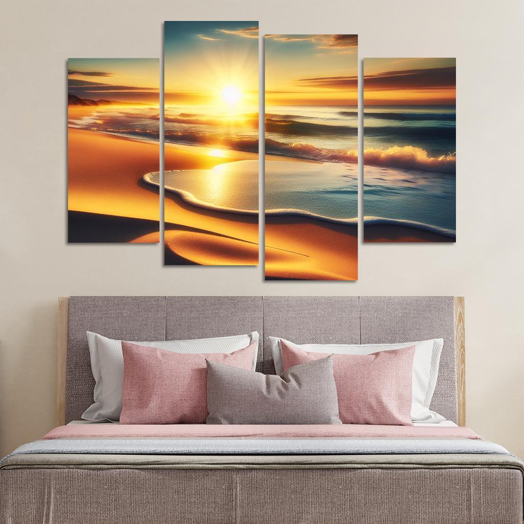 Golden Horizon Sunrise Spectacle Custom Paintings Frame