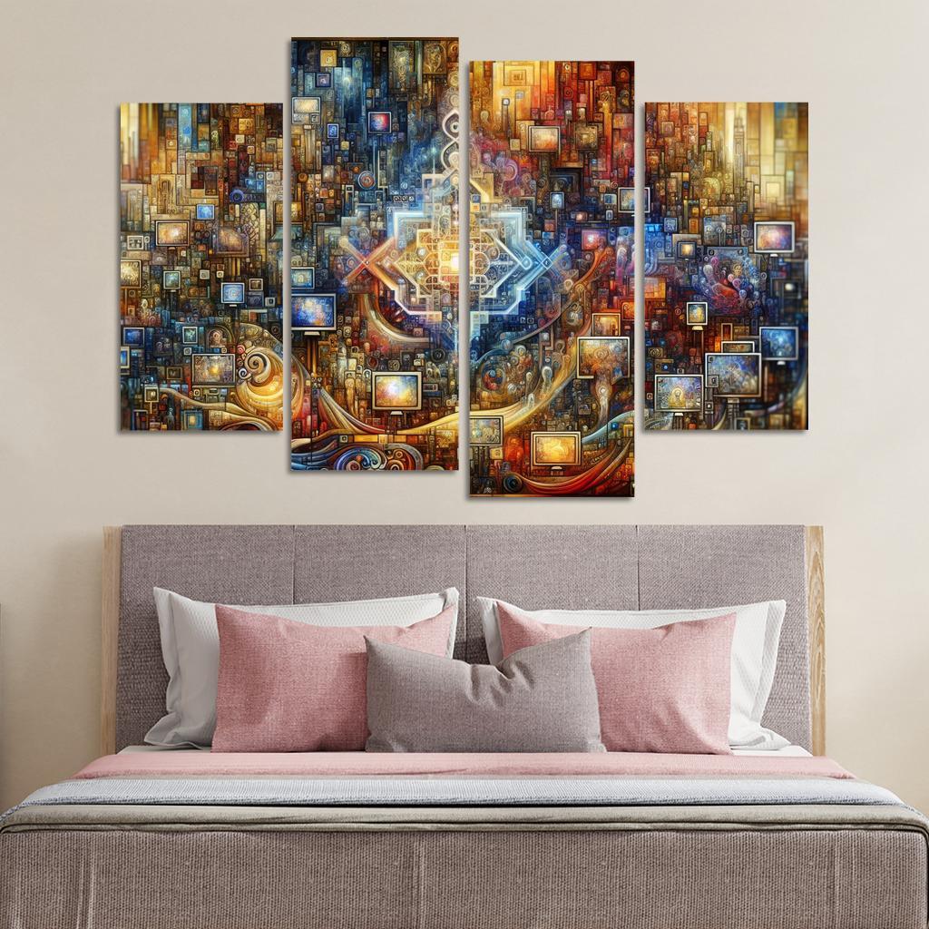 Technology And Humanity The Ethics Of Innovation Multi-panel Paintings