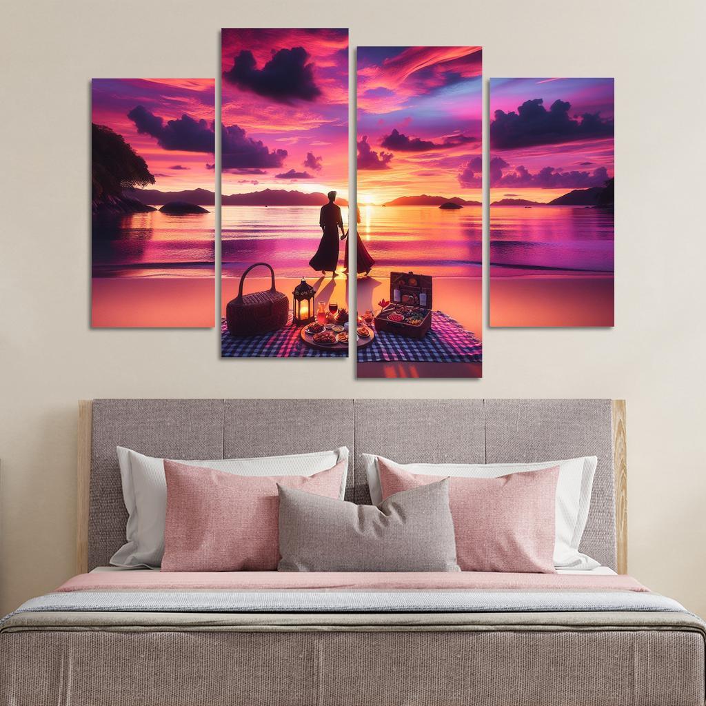 Sunset Vista Romantic Getaway Modern Paintings Frame
