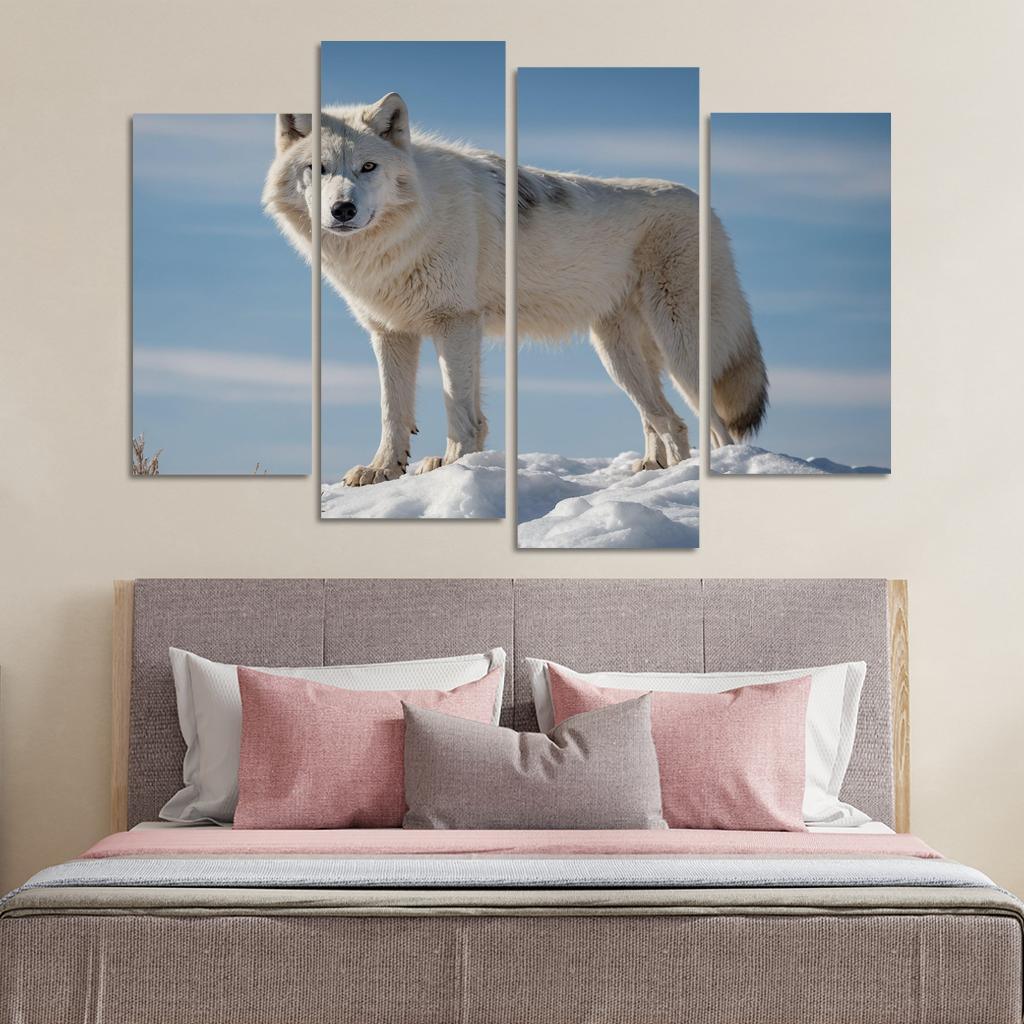 The Resilient Arctic Wolf Ghost Of The Tundra Canvas Paintings Frame