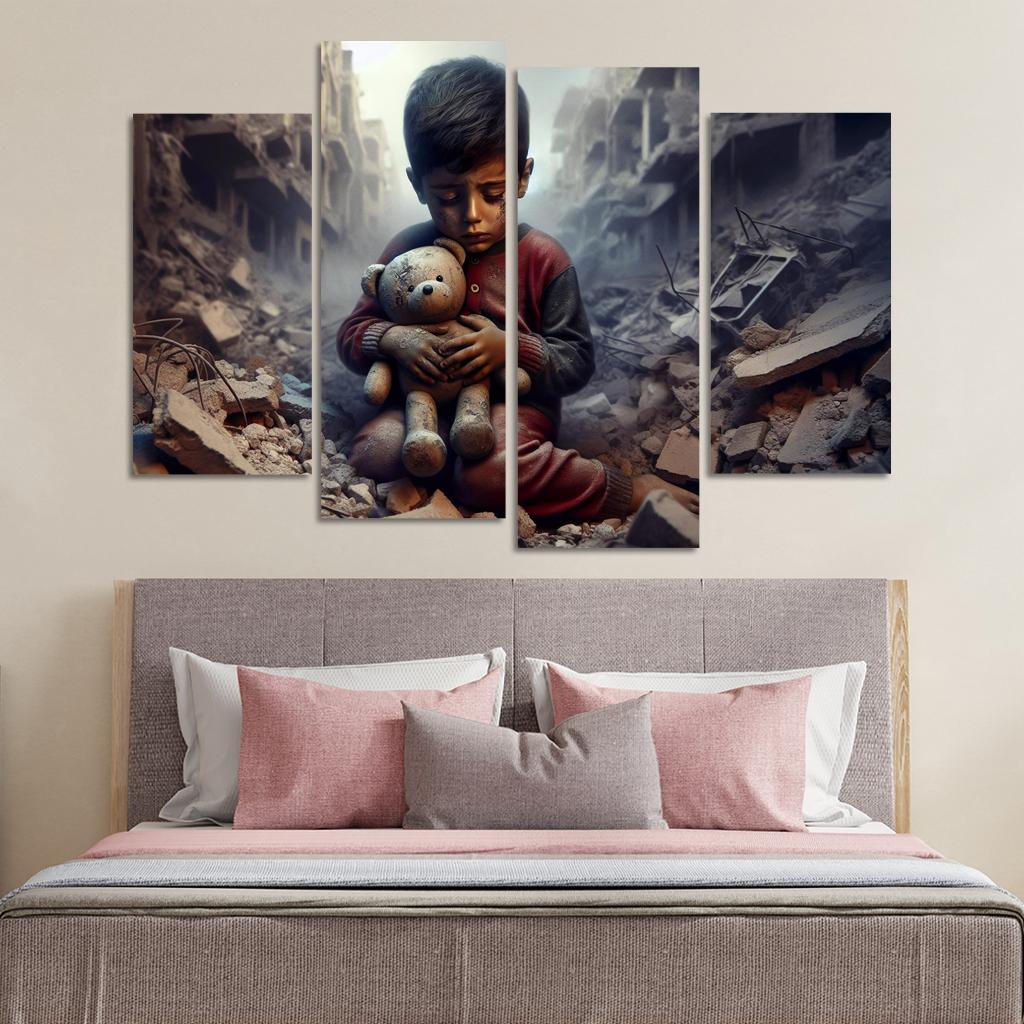 Echoes Of War The Impact On Innocent Lives Custom Paintings Frame