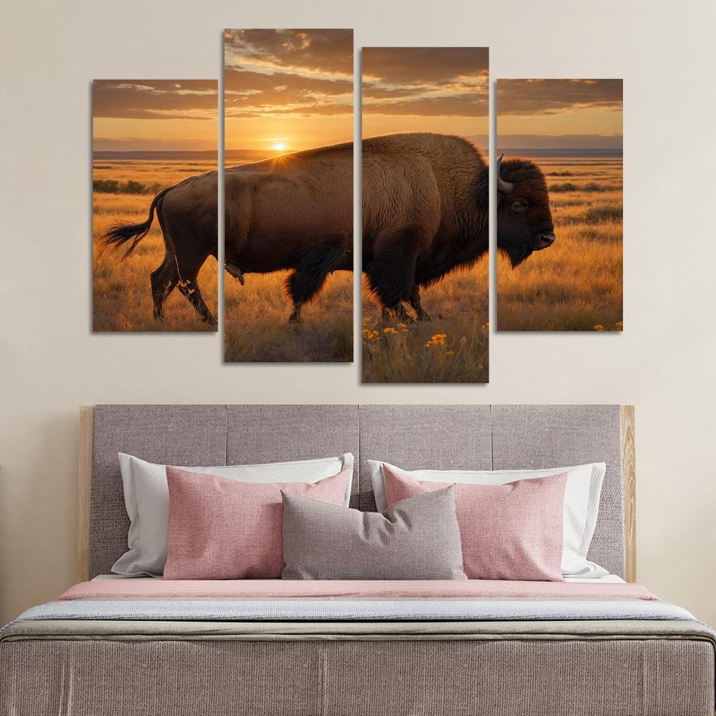 The Powerful Bison Icons Of The Plains Canvas Paintings Frame