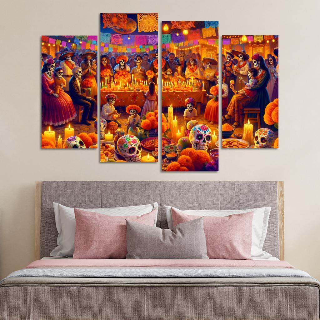 Dia De Los Muertos Canvas Paintings Frame