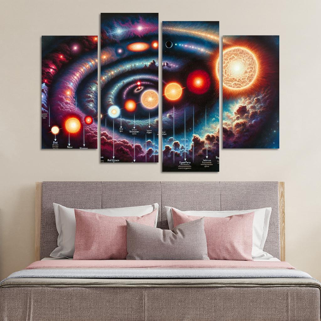 The Life Cycle Of Stars From Nebula To Supernova Abstract Paintings Frame