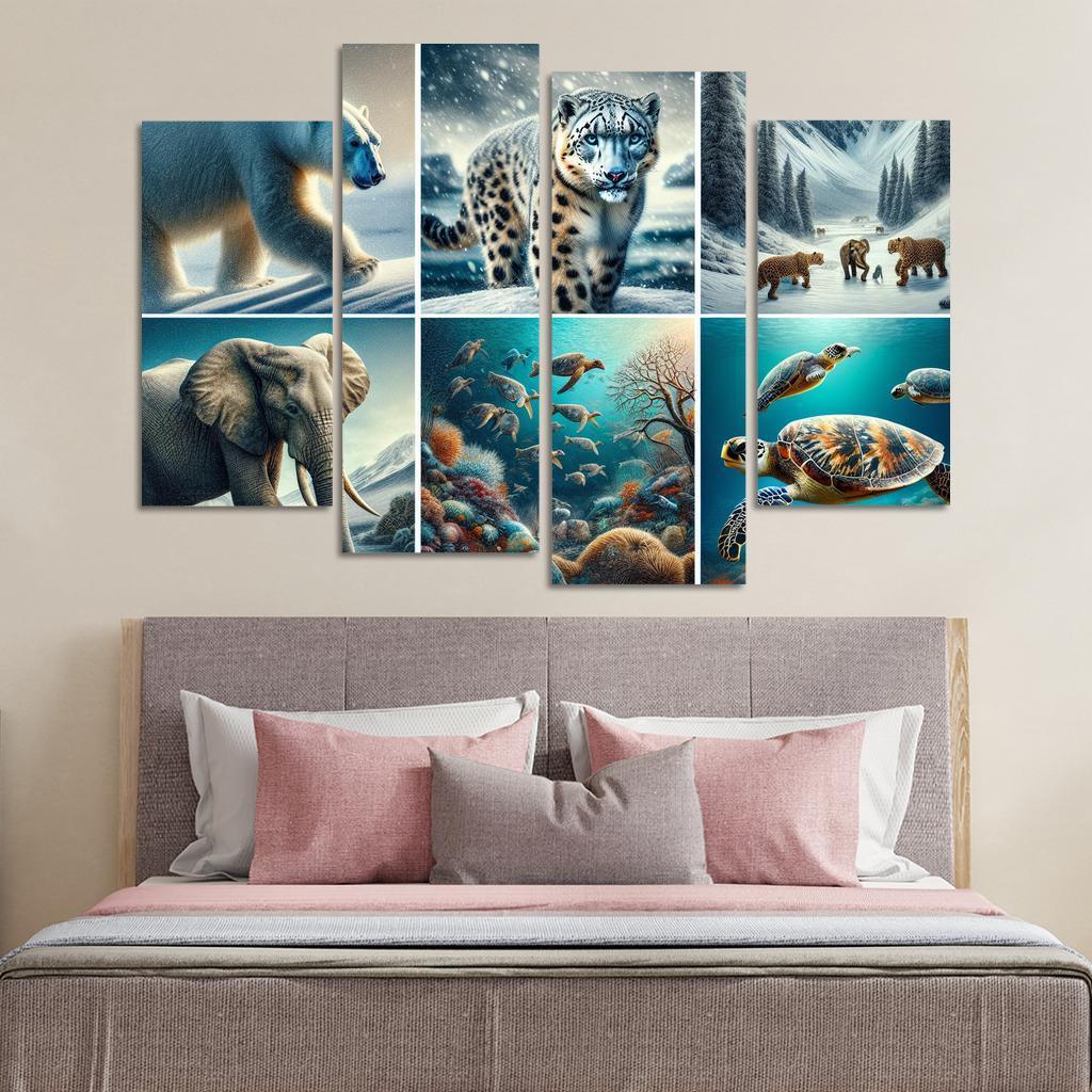 Silent Stories The Plight Of Endangered Species Multi-panel Paintings