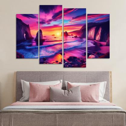 Crescent Bay Sunset Retreat Abstract Paintings Frame
