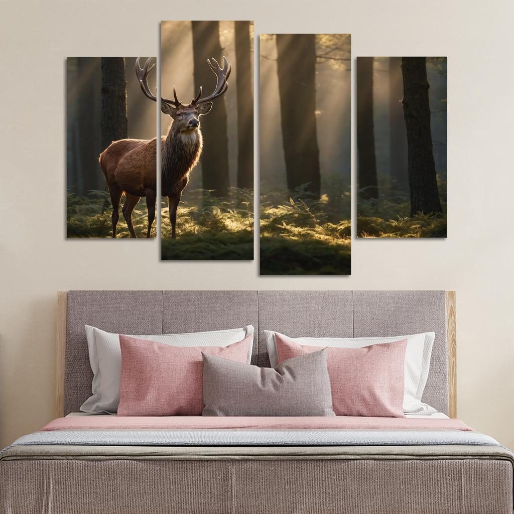 The Noble Red Deer Majestic Creature Of The Forest Oil Paintings Frame