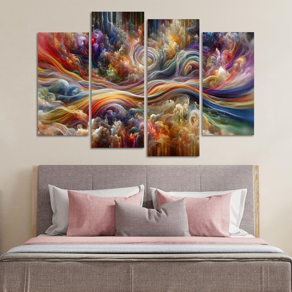 Timeless Threads of Memory 4 Piece HD Canvas Wall Art-Original Frame
