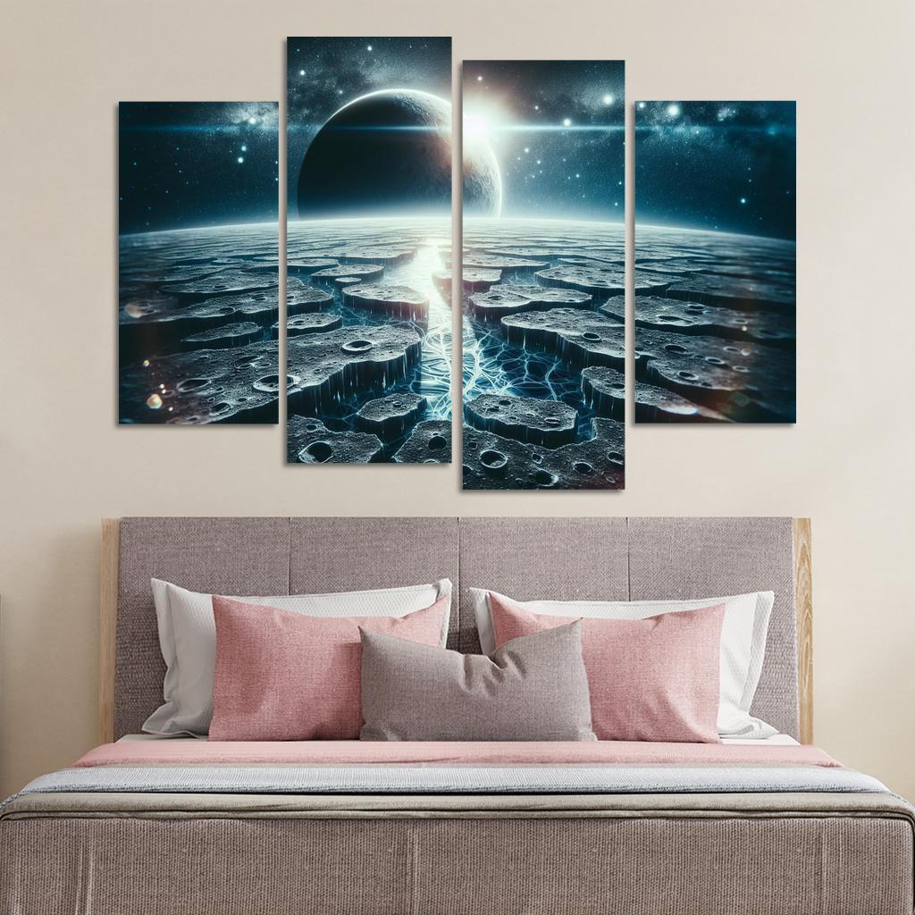 The Exploration Of Planetary Moons Abstract Paintings Frame