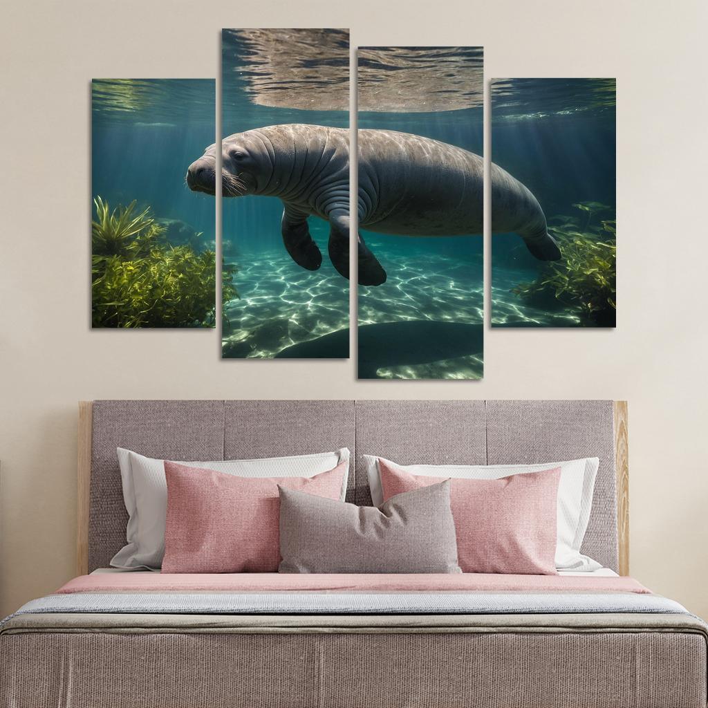 The Mysterious Manatee Gentle Giant Of The Waters Modern Paintings Frame