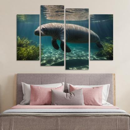 The Mysterious Manatee Gentle Giant Of The Waters Modern Paintings Frame
