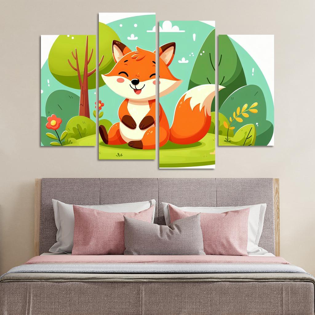 Friendly Fox - Forest Guardian Framed Paintings