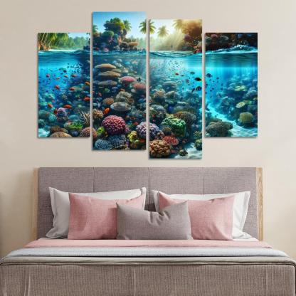 Coral Reef Escape An Underwater Wonderland Canvas Paintings Frame