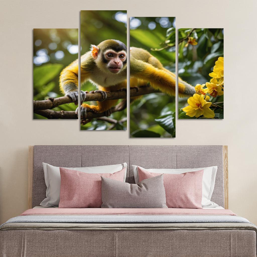 The Agile Squirrel Monkey Playful Acrobat Of The Canopy Modern Paintings Frame
