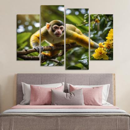 The Agile Squirrel Monkey Playful Acrobat Of The Canopy Modern Paintings Frame