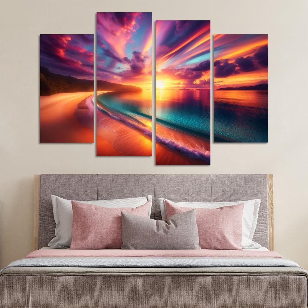 Sunrise Beach A New Day's Awakening Custom Paintings Frame