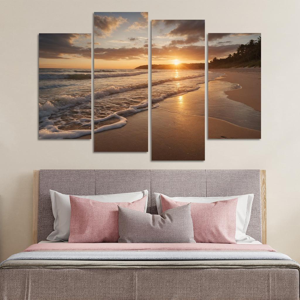 The Golden Shores Of Sunset Beach Art Trends