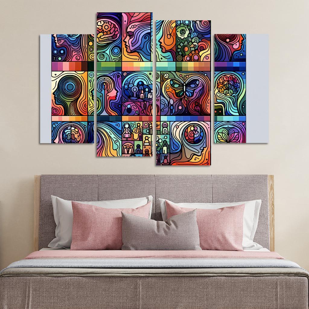Awakening Awareness Mental Health Advocacy Through Art Multi-panel Paintings