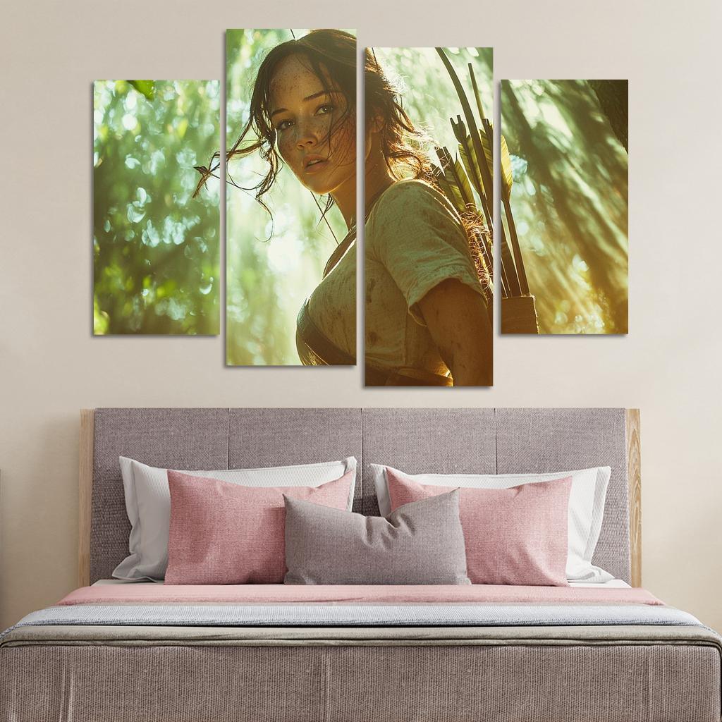 Jennifer Lawrence Fearless In The Hunger Games Arena Framed Paintings