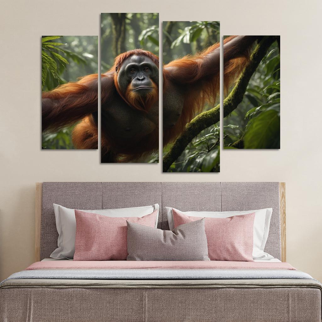 The Majestic Bornean Orangutan Forest Architect Framed Paintings