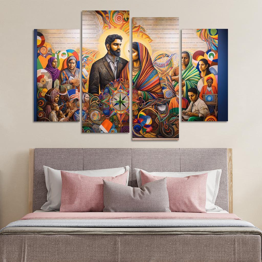 Breaking Boundaries The Journey Of Immigration Multi-panel Paintings