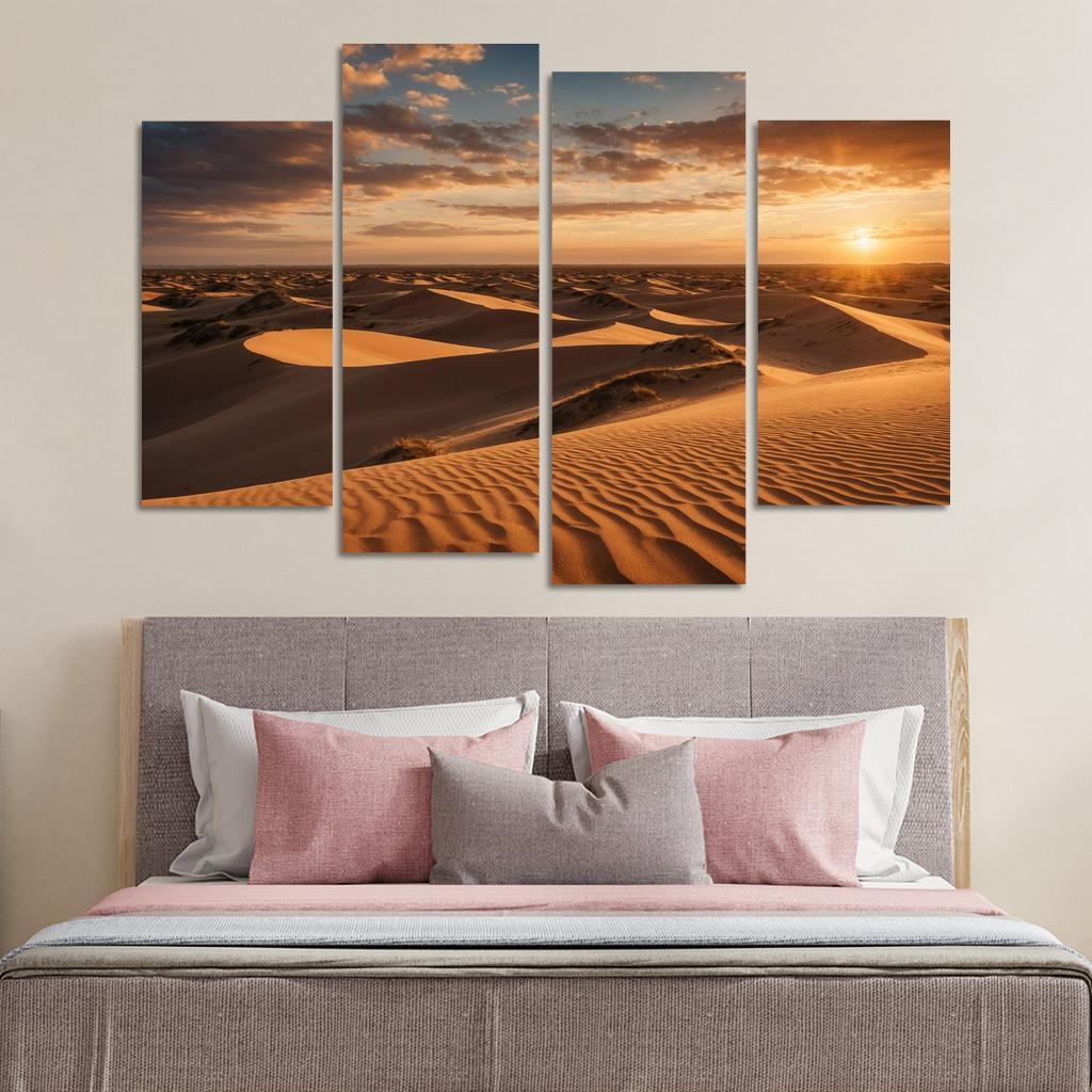 The Radiant Dunes Of Amber Sands Modern Paintings Frame