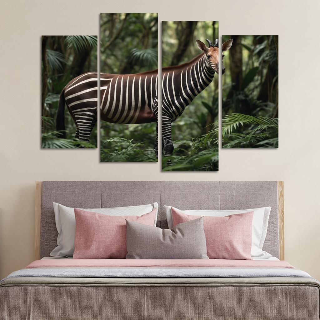The Unique Okapi In The African Forests Framed Paintings