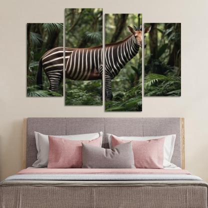 The Unique Okapi In The African Forests Framed Paintings