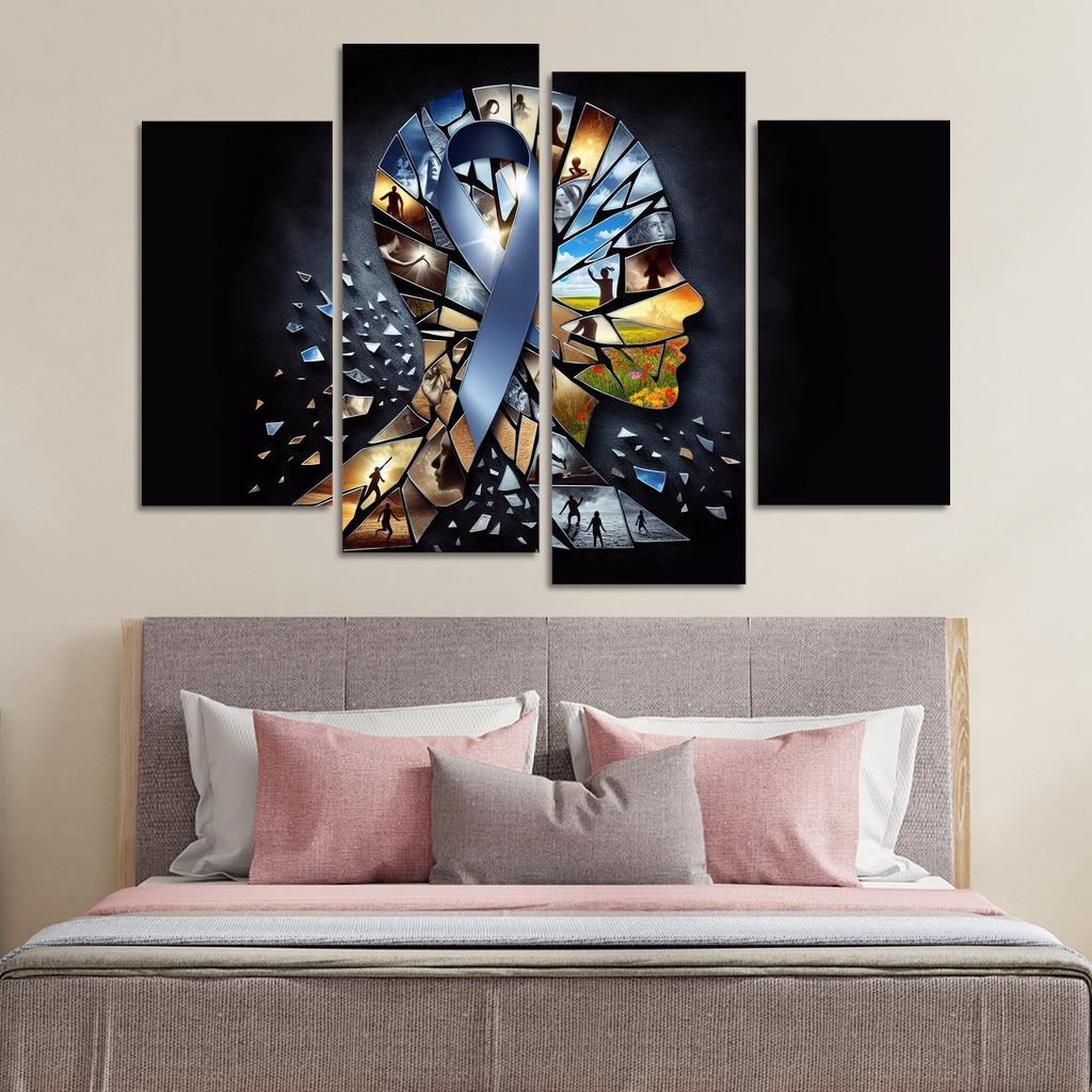 Shattered Silence Advocating for Survivors of Violence 4 Piece HD Canvas Wall Art-Original Frame