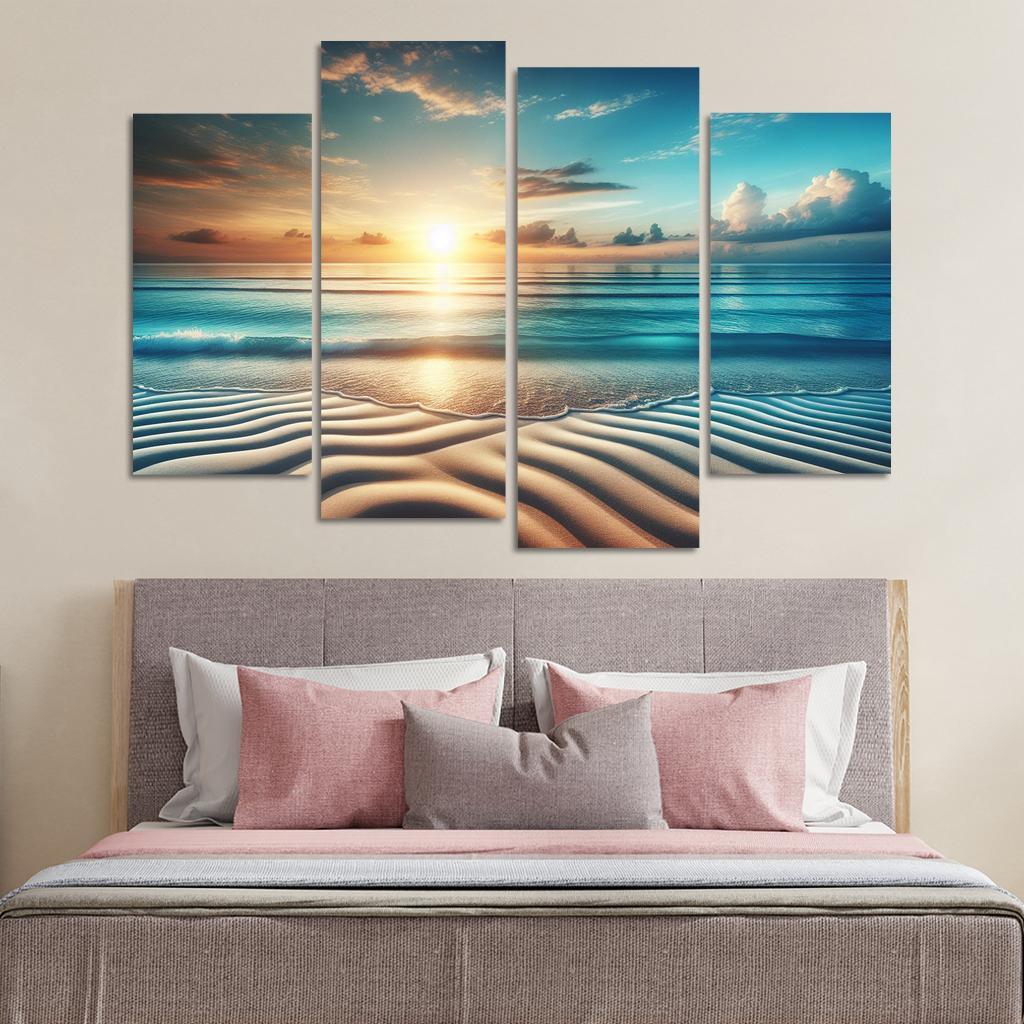 Blue Horizon Beach A Picture-perfect Retreat Custom Paintings Frame